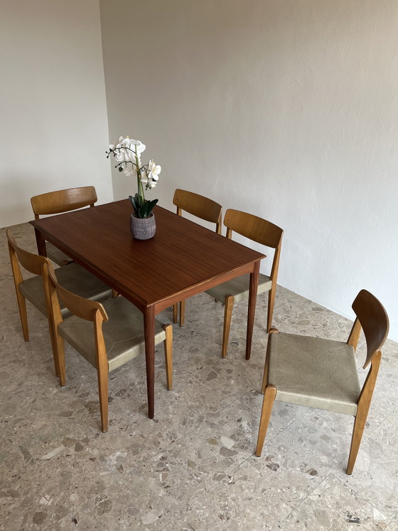 Image 1 of 1x Original “Danish Modern 1960s” Dining Table Teak; 1x Original “Danish Modernism 1960s” Dining Table Teak