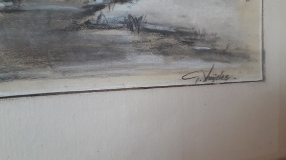 Image 1 of Bellissimo schizzo, dipinto, mulino di G. Snijder