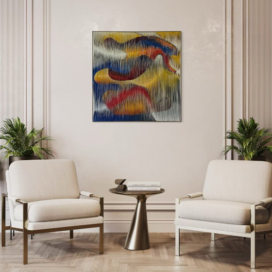 Image 1 of Textile sculpture-painting: The Dance of Colors