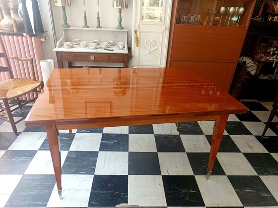 Table de salon mid-century vintage pieds compas – Tables de salle à manger, Bois (photo 4 of 14)