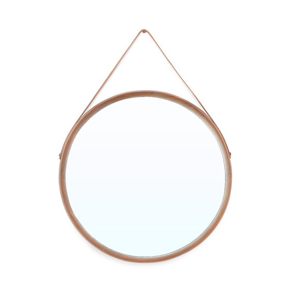 Image 1 of Round mirror with teak frame, 1960s