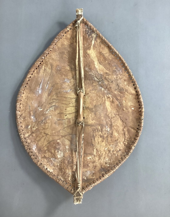 Image 1 of Vintage Masai Kenya Africa shield drinking bottles and spear