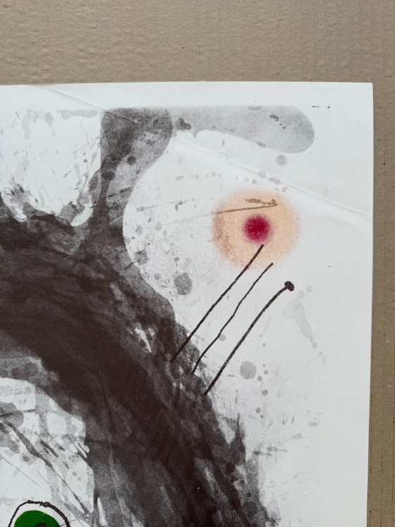 Joan Miró (1893–1983), L’Exilé Noir, Galerie Peerlings Krefeld, 1987, cartel de exposición antiguo, impreso (photo 10 of 10)