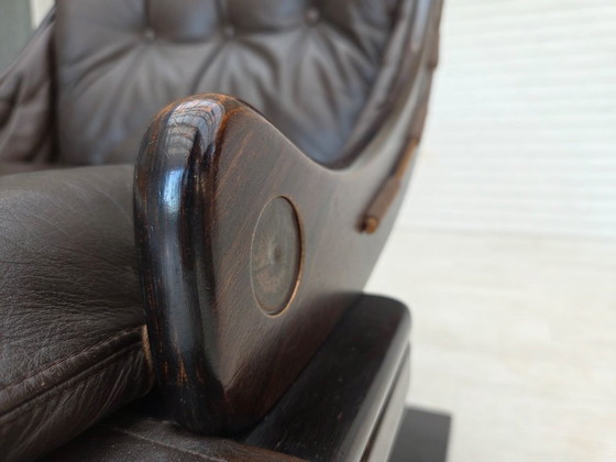 Image 1 of 1970s, Swedish design by Åke Fribytter, armchair, furniture leather.