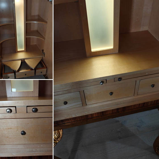 Image 1 of Elegante mueble bar estilo smoking con iluminación de Jansen Furniture: palisandro y arce, pan de oro