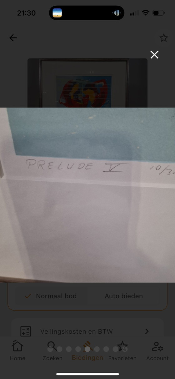 Image 1 of Prelude V 10/30 screen print by Frits Droog 54x67 cm