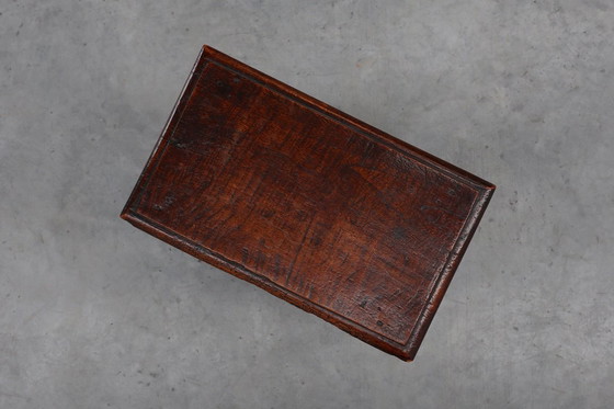 Image 1 of 19. Jahrhundert Eiche rechteckig Joint Hocker oder Tisch mit gedrechselten Beinen, Frankreich ca. 1820