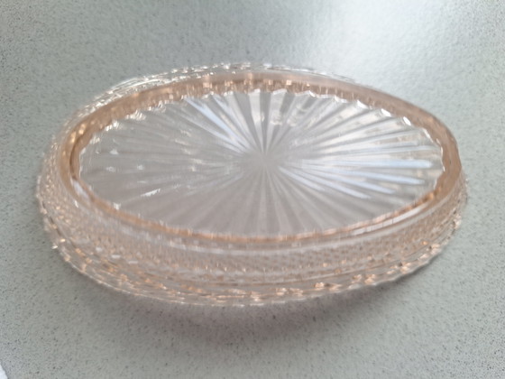 Image 1 of Anchor Hocking „Miss America“ Ovale Schale aus rosa Pressglas