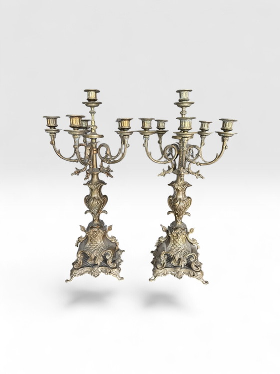 Image 1 of Elegant 6 arm brass candelars 