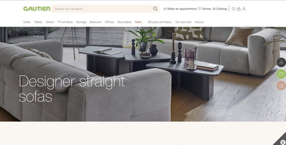 Image 1 of Sofá de cuero de diseño francés: calidad premium