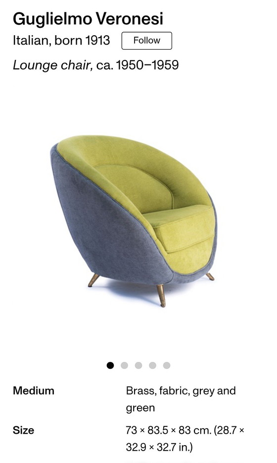 Image 1 of XL easy chair ISA Bergamo attr. Guglielmo Veronesi 