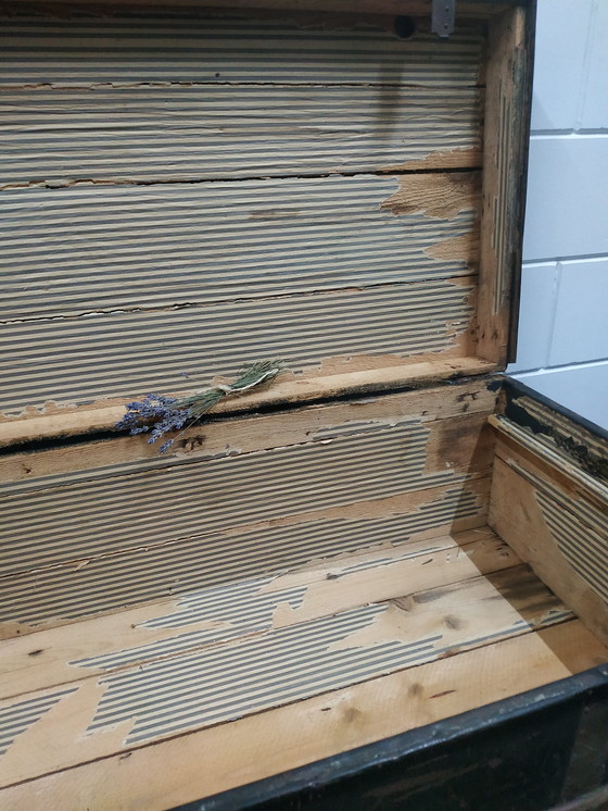 Image 1 of Original Antique Travel Cabin Case Metal/Wood