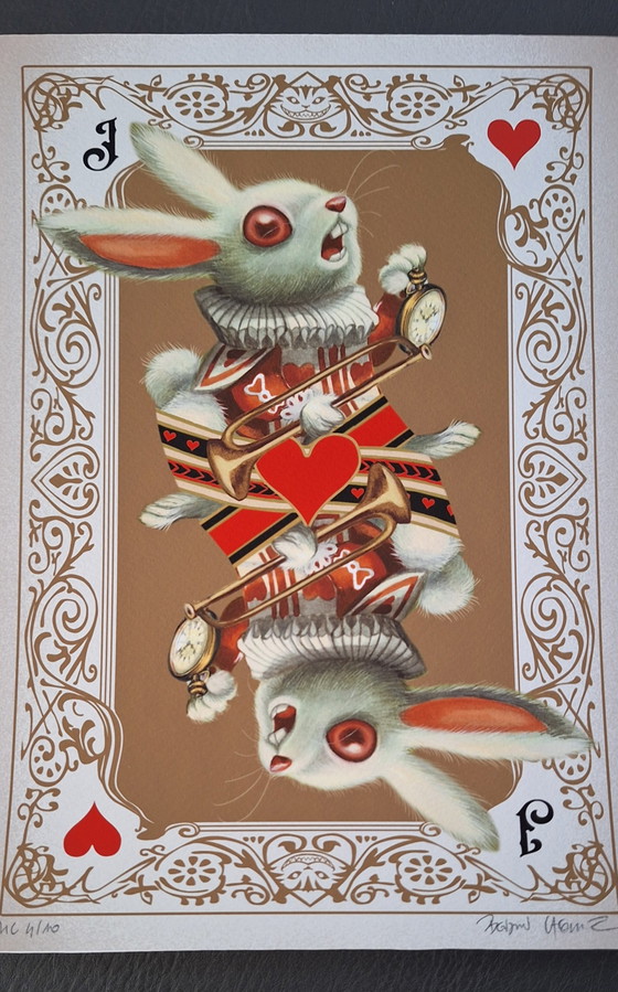 Image 1 of Signierter und nummerierter Kunstdruck von Benjamin Lacombe; Alice, das weiße Kaninchen