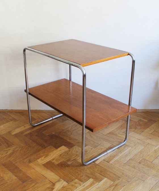 Image 1 of Modernistische bijzettafel van buisvormig staal uit de jaren 30 | Stijl van Marcel Breuer