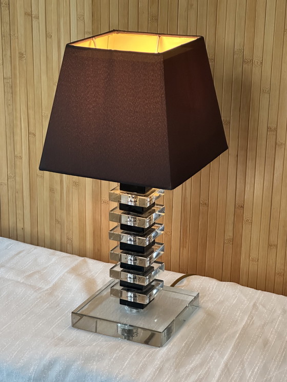 Image 1 of Vintage Hollywood Regency table lamp glass base