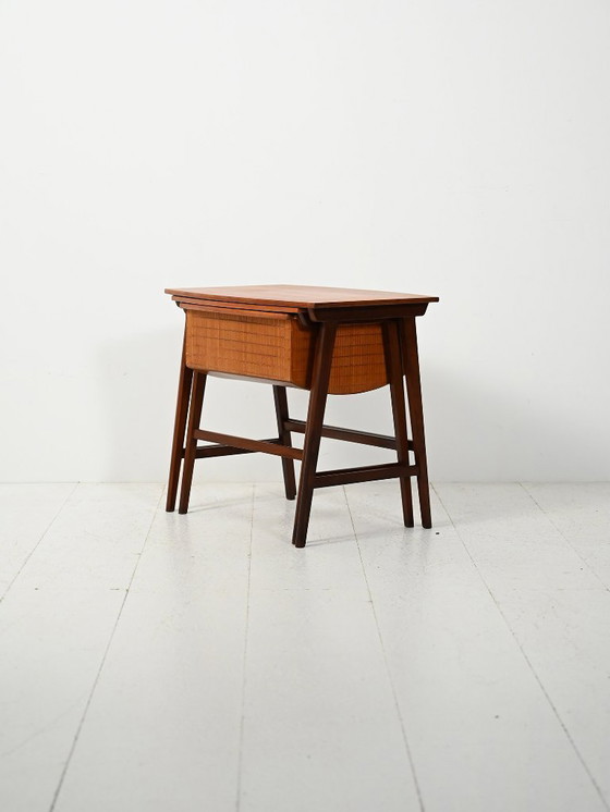 Image 1 of Pair of Scandinavian Nesting Coffee Tables with Yarn Box