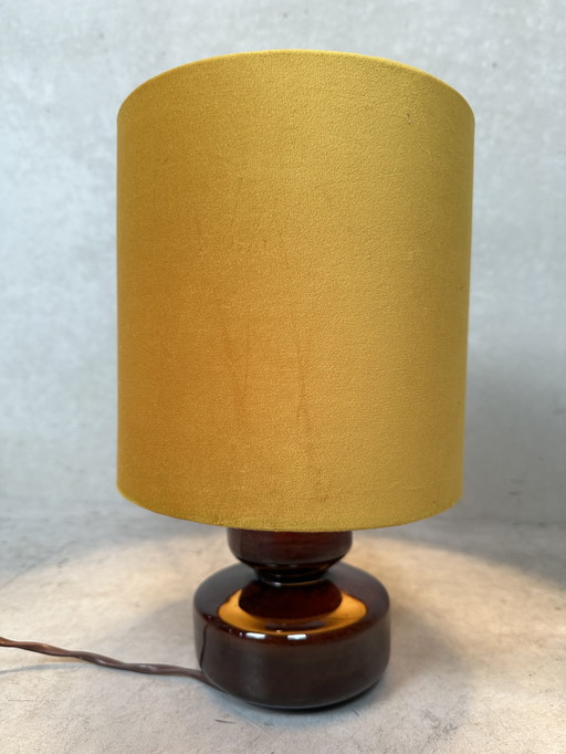 Vintage Ceramic Table Lamp - Brown/Yellow