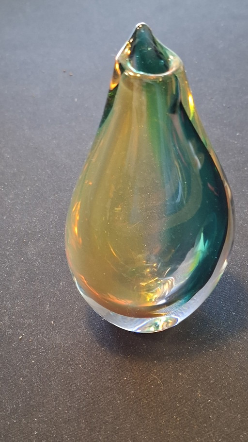 Vintage Swedish glass art vase - Carlos R Pebaqué for Gullaskruf