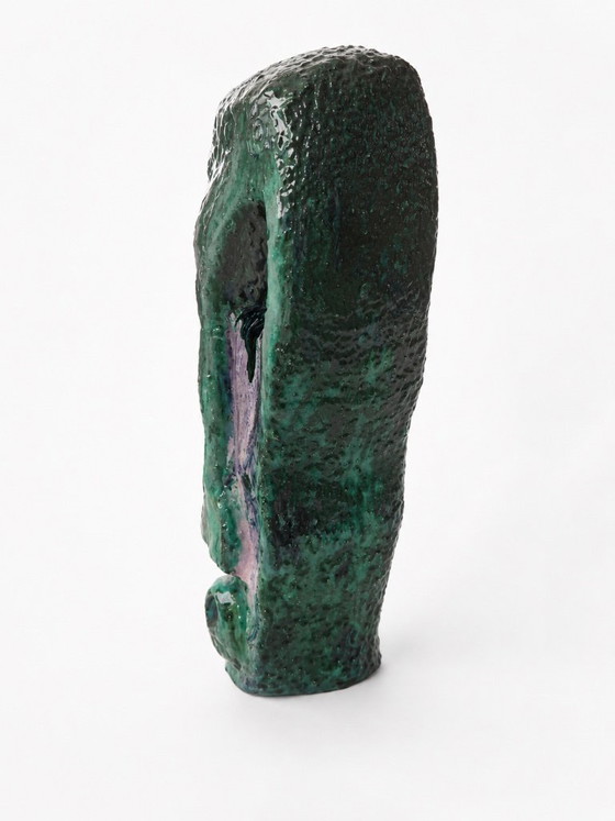 Image 1 of Biomorphic Brutalist Ceramic Mask Sculpture Postmodern Studio Pottery 30cm