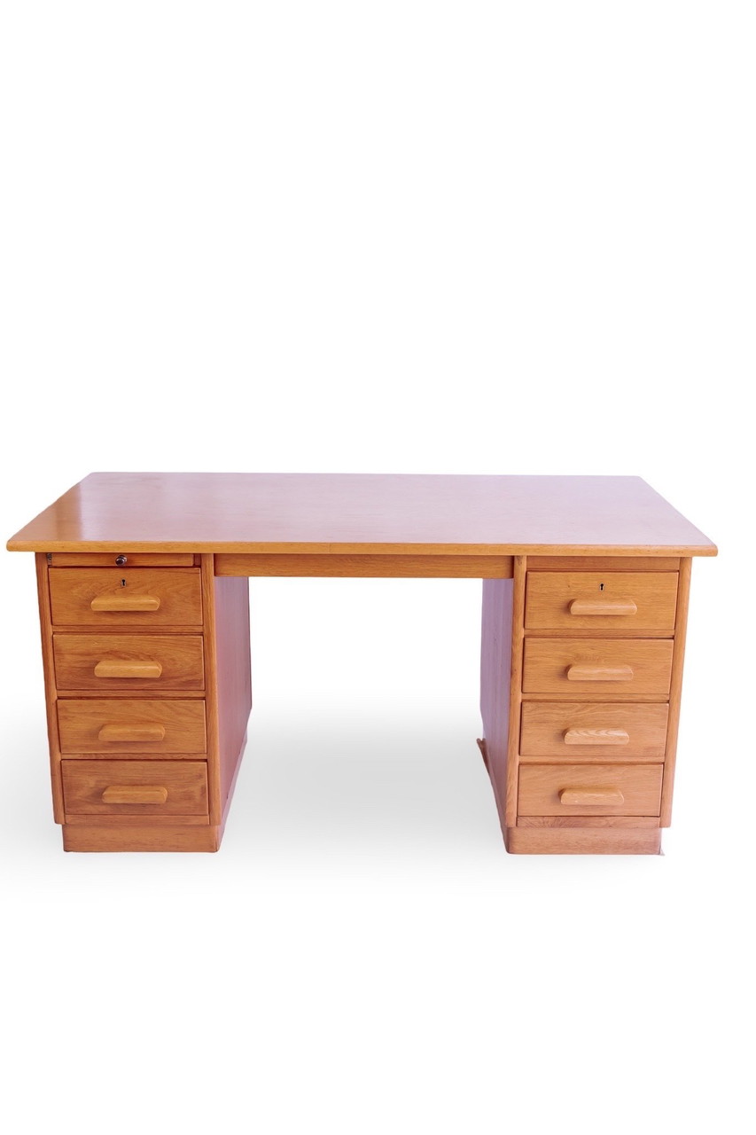 Groot Vintage Houten Bureau Van Eeka
