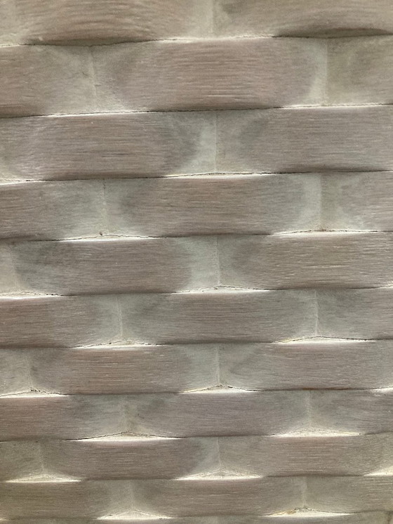 Image 1 of Wit geverfd dressoir van geweven rotan/bamboe, '70