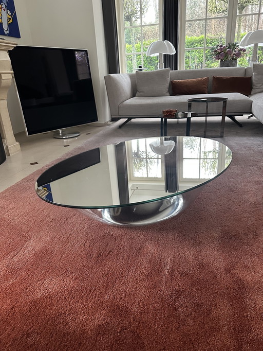 Nacre Senza design coffee table glass/mirror