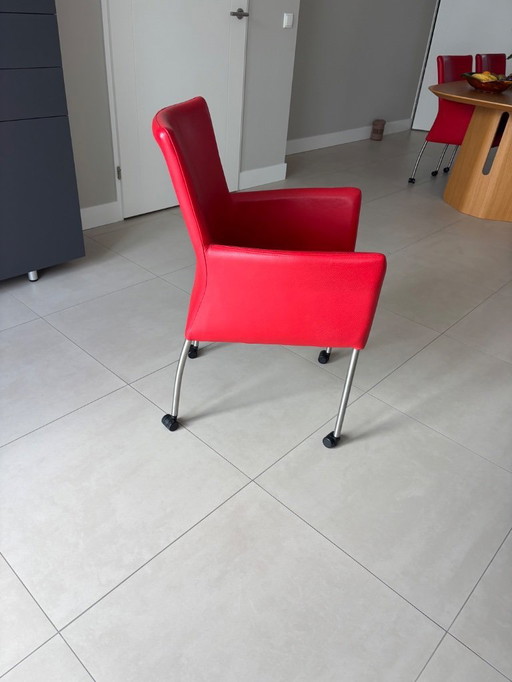 Sedie da pranzo rosse (Hulshoff)