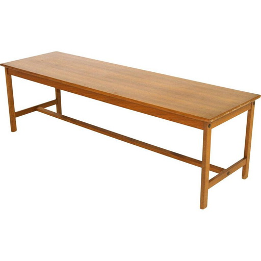Panca minimalista vintage in teak, Svezia 1960