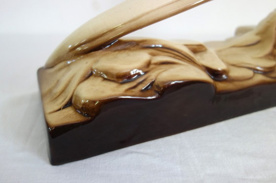 Image 1 of Skulptur Fasan Keramik Art Deco Sainte Radegonde