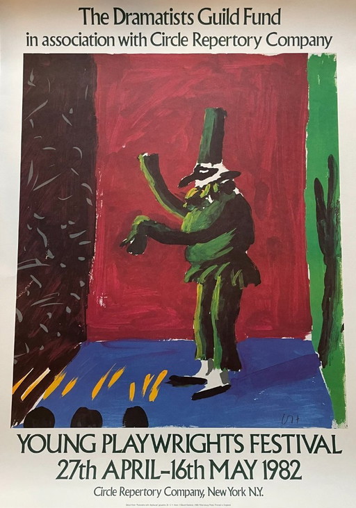 David Hockney (1937-2026), Young Playwrights Festival, Copyright David Hockney 1980 Petersburg Press, Printed in England