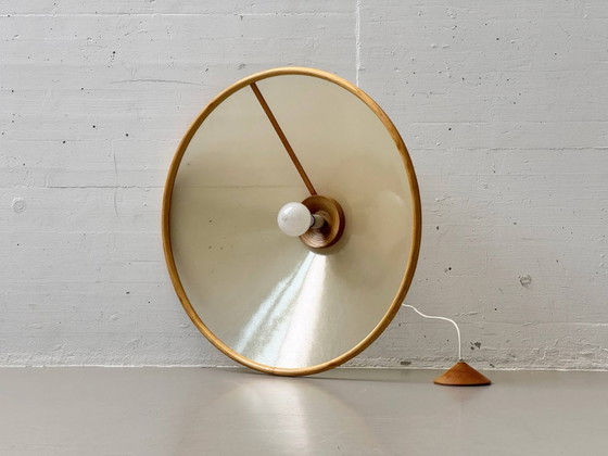 Image 1 of Lampada da soffitto in fibra di vetro e legno di Giovanni Offredi per MC Selvini, Italia, anni '70