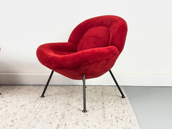 Fauteuils rouges de salon par Fritz Neth pour Correcta, années 1950, lot de 2 – Textile (photo 19 of 20)