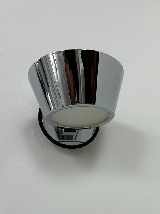 Image 1 of Coppia di applique da parete in cromo e vetro satinato, Francia, 1970
