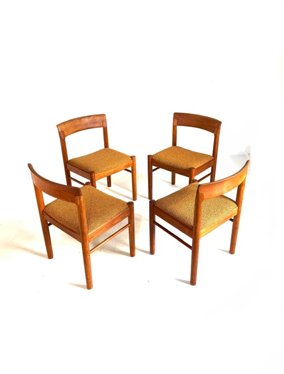 4x restored Dining chair, Bramin ‘60, Wood, Textile, Brown (photo 9 of 13)
