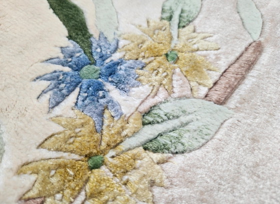 Image 1 of Handgeknoopt Oriental Zijde tapijt floral China NEW 93x152cm