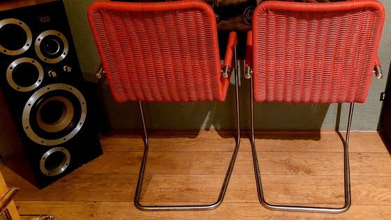 Image 1 of 2 sedie Tecta speciali, rosse invece che nere, molto belle