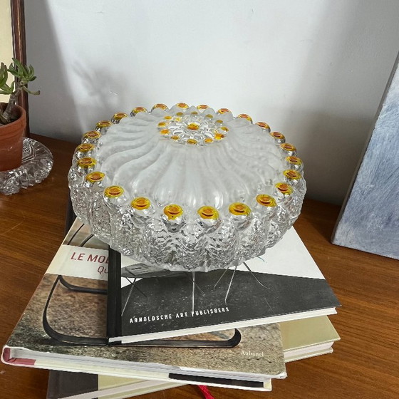 Round Glass Wall or Ceiling Light, Murano or Limburg Type – Glashütte Limburg, Wall lights (photo 4 of 10)