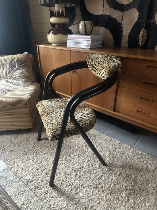 Stof con stampa panterprint vintage eetkamerstoelen