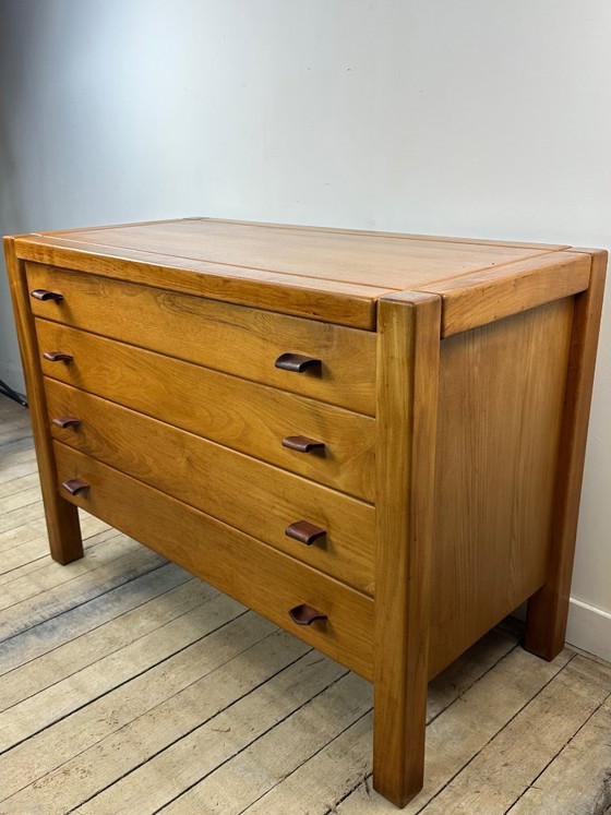 Image 1 of Chest of drawers in solid elm, Maison REGAIN, 1970