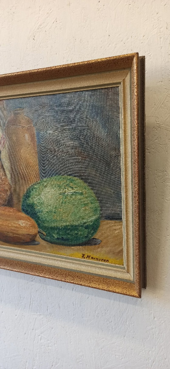 Image 1 of Old oil painting on board "Still Life".