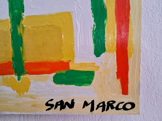 Image 1 of Enzo San Marco - Green Abstract - Artist Painting