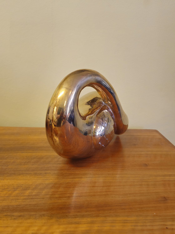 Image 1 of Vintage Zware Messing Zwanen Zwaan Vogels Beelden