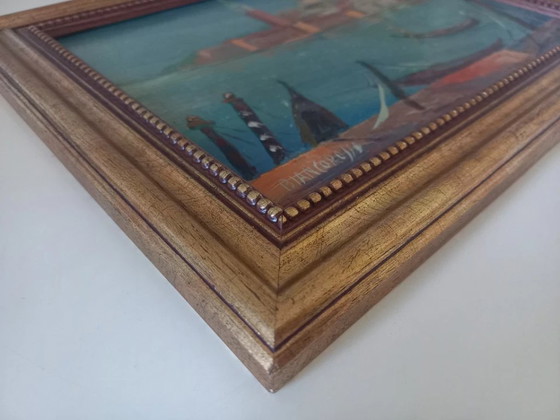 Image 1 of ORIGINAL Ölgemälde auf Karton inkl. Rahmen | Markusturm/Venedig | Signiert