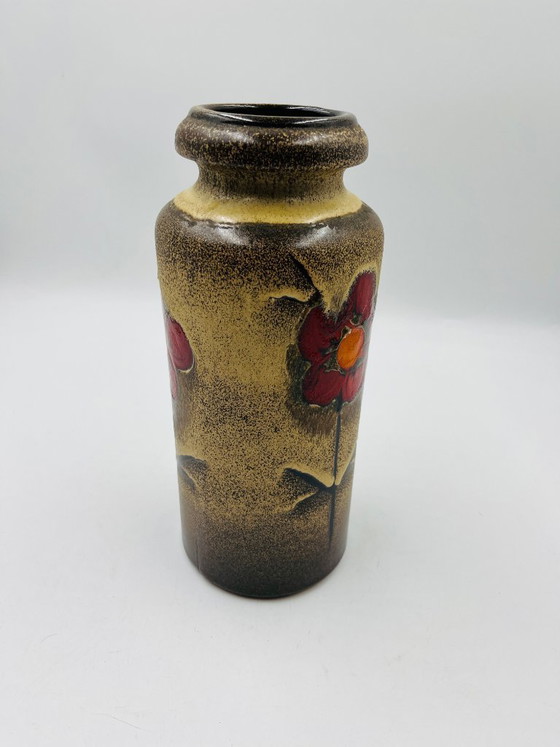 Image 1 of Scheurich vase, shape 517, floral decoration by Heinz Siery
