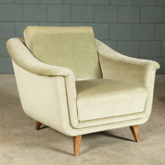 Fauteuils vintage – Velours vert menthe pastel – Années 1970 – Velvet, Wood (photo 2 of 15)
