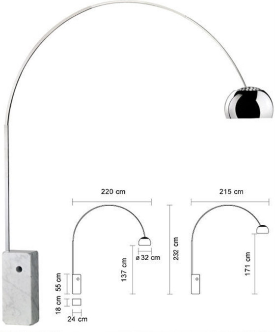 Image 1 of Vintage Flos - Arco Booglamp - Achille & Pier Giacomo Castiglioni - 🇮🇹 