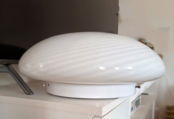 Image 1 of Lámpara de techo EGOLUCE de cristal de Murano con diseño en espiral - Estilo moderno de mediados de siglo 40x40cm Perfecta