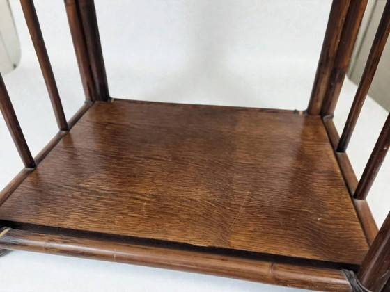 Bamboo shelf with smoked glass, 1970s – Shelving unit (photo 6 of 14)