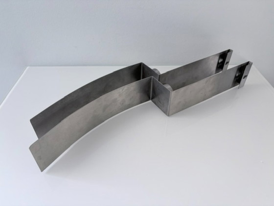 Set van 2 RVS design wandkandelaars 45 cm, Wanddecoratie, Roestvrij staal, Zilver (foto 14 van 15)