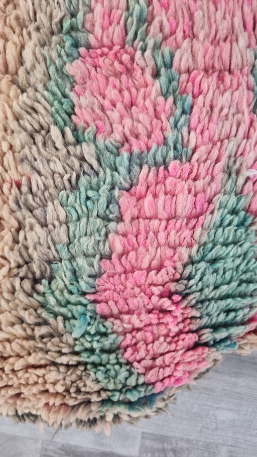Vintage berber pouf pink beige